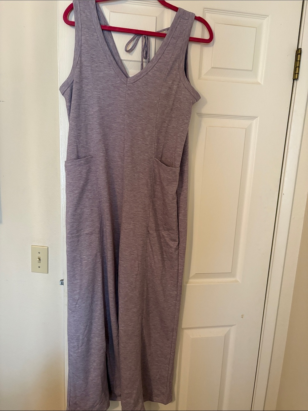 Sleeveless V-Neck Lavender Jumpsuit with Pockets NWOT